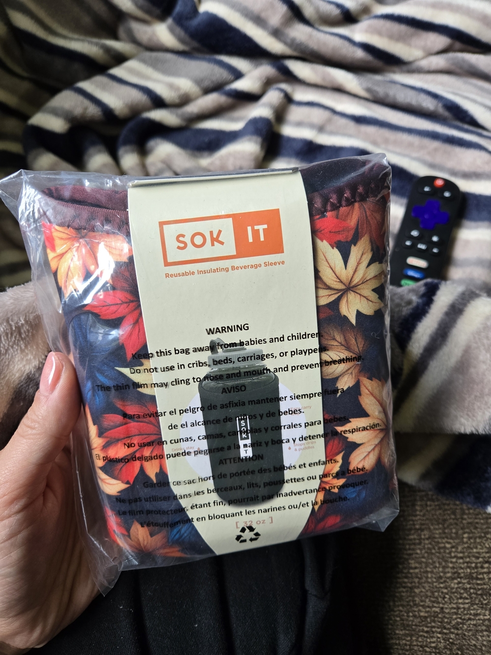 SOK IT Reusable Insulating Beverage Sleeve - Autumn Leaves